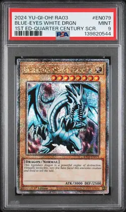 2024 YU-GI-OH! RA03-QUARTER CENTURY BONANZA #EN079 BLUE-EYES WHITE DRAGON PSA 9 - Image 1