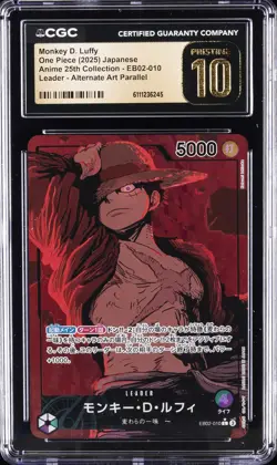 2025 ONE PIECE JPN ANIME 25TH COLLECTION ALT ART MONKEY D. LUFFY CGC 10 PRISTINE - Image 1
