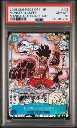 2025 ONE PIECE JPN A FIST OF DIVINE SPEED MANGA ALT ART MONKEY D. LUFFY PSA 10 - Image 1