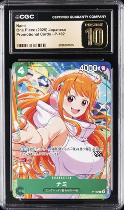 2025 ONE PIECE JAPANESE PROMO CARDS #P-102 NAMI CGC 10 PRISTINE - Image 1