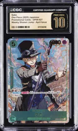 2025 ONE PIECE JAPANESE WEEKLY SHONEN JUMP APRIL ISSUE SABO CGC 10 PRISTINE - Image 1