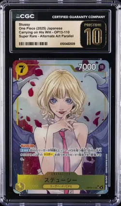 2025 ONE PIECE JPN CARRYING ON HIS WILL ALT ART #OP13-110 STUSSY CGC 10 PRISTINE - Image 1