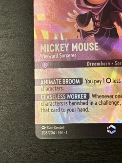 Disney Lorcana The First Chapter Mickey Mouse Wayward Sorcerer Enchanted 208/204 - Image 5