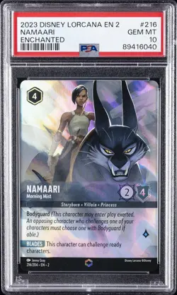 2023 DISNEY LORCANA RISE OF THE FLOODBORN ENCHANTED NAMAARI MORNING MIST PSA 10 - Image 1