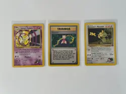 Lot of 3 Pokemon Cards Giovanni's Meowth Trainer Kadabra Gym Heroes LP - Image 1