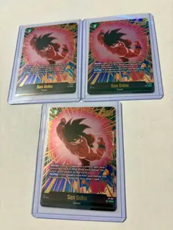 3x Son Goku FP-027 Gold Promo Card Dragon Ball Fusion World NM - Image 1