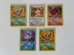 Lot of 5 Pokemon Cards Vintage Dark Charmeleon Vaporeon Meowth Team Rocket LP/MP - Image 1