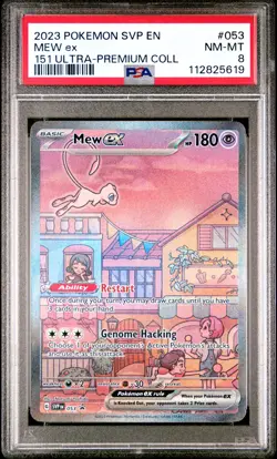 2023 POKEMON SVP EN-SV BLACK STAR PROMO 151 ULTRA-PREMIUM COLL #053 MEW EX PSA 8 - Image 1
