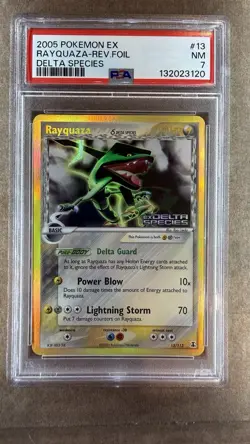 Rayquaza Delta Species 13/113 Pokemon 2005 EX Delta Species Reverse Holo PSA 7 - Image 1