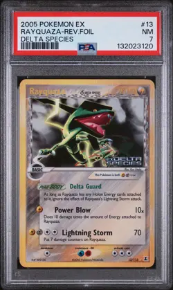 Rayquaza Delta Species 13/113 Pokemon 2005 EX Delta Species Reverse Holo PSA 7 - Image 3