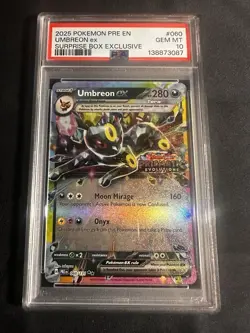 2025 Pokemon Umbreon Ex Surprise Box 060/131 Prismatic Evolutions Stamp - PSA 10 - Image 1