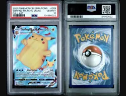 2021 Pokemon Celebrations Surfing Pikachu V Max 009/025 Full Art PSA 10 - Image 3
