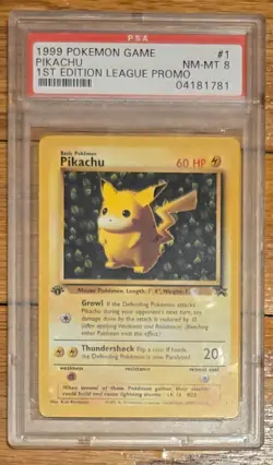 Pokemon Pikachu Ivy League Black Star Promo Stamp Misprint 1st Edition #1 PSA 8 - Image 1