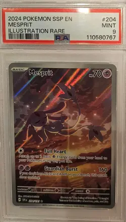MESPRIT #204 ILLUSTRATION RARE 2024 POKEMON SSP EN SURGING SPARKS PSA 9 MINT - Image 1
