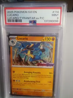 2025 Pokemon Svi En Lucario #114/198 Psa 9 - Image 1