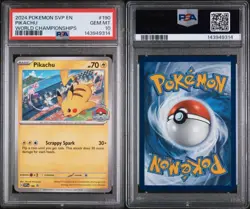 2024 POKEMON SVP EN-SV BLACK STAR PROMO WORLD CHAMPIONSHIPS #190 PIKACHU PSA 10 - Image 3
