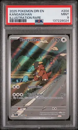 2025 POKEMON DRI EN-DESTINED RIVALS ILLUSTRATION RARE #204 KANGASKHAN PSA 9 - Image 1