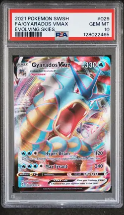 2021 POKEMON SWORD & SHIELD EVOLVING SKIES #029 FULL ART/GYARADOS VMAX PSA 10 - Image 1