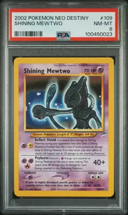 Shining Mewtwo 2002 Pokemon Neo Destiny PSA 8 #109 - Image 1