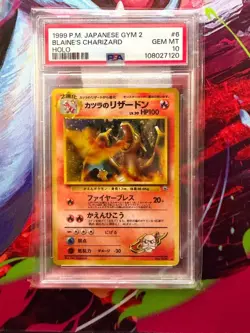 PSA 10 GEM MINT Blaine's Charizard Holo Japanese Gym 2 1999 Pokemon #006 - Image 1