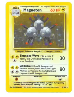 Pokemon TCG Magneton 009/102 Base Set Holo 1999 - Image 1