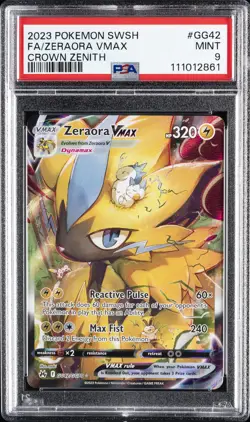 2023 POKEMON SWORD & SHIELD CROWN ZENITH #GG42 FULL ART/ZERAORA VMAX PSA 9 - Image 1
