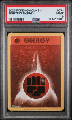 2023 POKEMON VENUSAUR & LUGIA EX DECK #034 FIGHTING ENERGY PSA 9 - Image 1