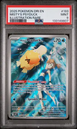 2025 POKEMON DRI EN-DESTINED RIVALS ILLUSTRATION RARE #193 MISTY'S PSYDUCK PSA 9 - Image 1