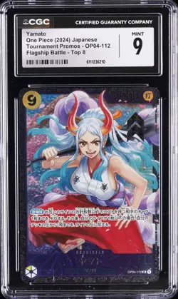 2024 ONE PIECE JPN TOURNAMENT PROMOS FLAGSHIP BATTLE TOP 8 YAMATO CGC 9 - Image 1