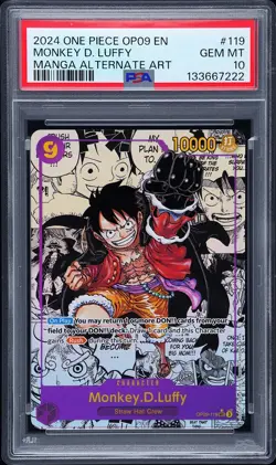 2024 ONE PIECE EMPERORS IN THE NEW WORLD MANGA ALT ART MONKEY D. LUFFY PSA 10 - Image 1