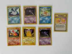 Lot of 7 Pokemon Cards Dewgong Charmeleon Pikachu Haunter Base Set LP/HP - Image 1