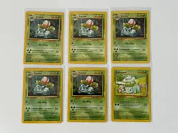 Lot of 6 Pokemon Cards Bulbasaur 44/102 Ivysaur 30/102 Base Set LP/MP - Image 1