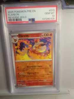 2025 Pokemon Pre En Flareon Reverse Holo #013/131 Psa 10 - Image 1