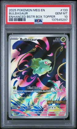 2025 POKEMON MEG EN-MEGA EVOLUTION ENHANCED BOOSTER BOX TOPPER BULBASAUR PSA 10 - Image 1