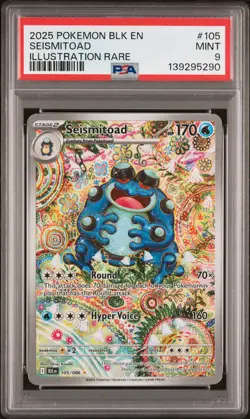 2025 POKEMON BLK EN-BLACK BOLT ILLUSTRATION RARE #105 SEISMITOAD PSA 9 - Image 1