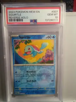 2023 Pokemon Mew En Squirtle Reverse Holo #007/165 Psa 10 - Image 1