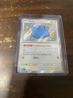 Pokemon TCG Ditto 201/091 Paldean Fates Baby Shiny Holo Rare VHTF IN HAND - Image 1