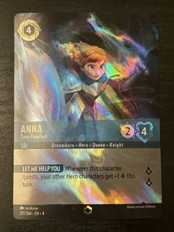 Disney Lorcana Enchanted Anna - True-Hearted Card 217/204 Ursula’s Return Set 4 - Image 1