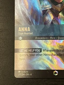 Disney Lorcana Enchanted Anna - True-Hearted Card 217/204 Ursula’s Return Set 4 - Image 5