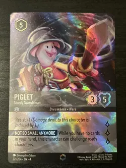 Lorcana Piglet Sturdy Swordsman 221/204 Enchanted Ursula's Return Set 4 - Image 1