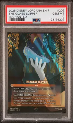 2025 DISNEY LORCANA EN 7-ARCHAZIA'S ISLAND ENCHANTED THE GLASS SLIPPER PSA 10 - Image 1
