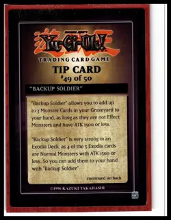 1996 YuGiOh Dark Revelation Tip Card #49/50 - Image 1