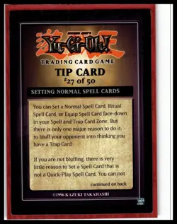 1996 YuGiOh Dark Revelation Tip Card #27/50 - Image 1