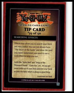 1996 YuGiOh Dark Revelation Tip Card #39/50 - Image 1