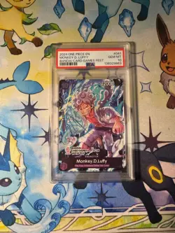 2024 ONE PIECE PROMOS 041 MONKEY D. LUFFY BANDAI CARD GAME FEST PSA 10 ENGLISH - Image 1