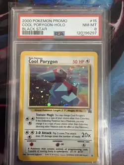 2000 Pokemon TCG Cool Porygon Black Star Holo Card PSA 8 WOTC Promo - Image 1