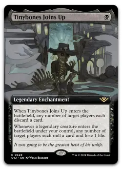 Tinybones Joins Up (Extended Art) #328 (NM) Thunder Junction OTJ Magic MTG - Image 1