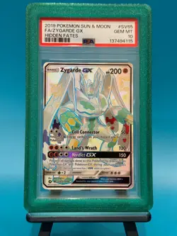 PSA 10 💎 2019 POKEMON SUN & MOON HIDDEN FATES #SV65 FA/ZYGARDE GX - Image 1