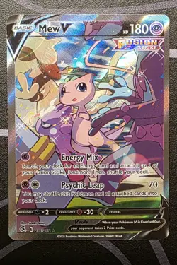 Pokemon Mew V Full Art Ultra Rare Holo 251/264 Fusion Strike English Card - Image 1