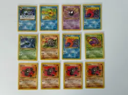 Lot of 12 Pokemon Cards Fossil Golduck Psyduck Geodude Graveler Kingler LP - Image 1
